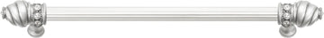 Caché 12'' cc with 5/8'' reeded center long pull with 16 rivoli Swarovski Clear Crystals in Satin 5672R-11C
