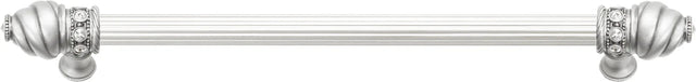 Caché 12'' cc with 5/8'' reeded center long pull with 16 rivoli Swarovski Clear Crystals in Satin 5672R-11C