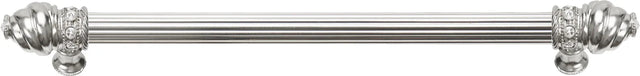 Caché 12'' cc with 5/8'' reeded center long pull with 16 rivoli Swarovski Clear Crystals in Platinum 5672R-24C