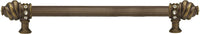 Caché 12'' cc with 5/8'' reeded center long pull with 16 rivoli Swarovski Clear Crystals in Antique Brass. 5672R-3C