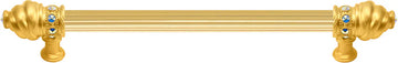 Caché 12'' cc with 5/8'' reeded center long pull with 16 rivoli Swarovski Aurore Boreale Crystals 5672R-8AB