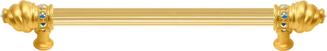 Caché 12'' cc with 5/8'' reeded center long pull with 16 rivoli Swarovski Aurore Boreale Crystals 5672R-8AB