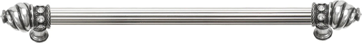 Caché 12'' cc with 5/8'' reeded center long pull with 16 rivoli Swarovski Clear Crystals in Chalice. 5672R-9C