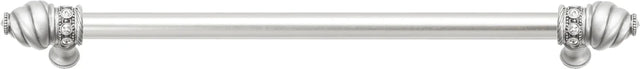 Caché 18'' cc with 5/8'' smooth center long pull with 16 rivoli Swarovski Clear Crystals in Satin 5673-11C