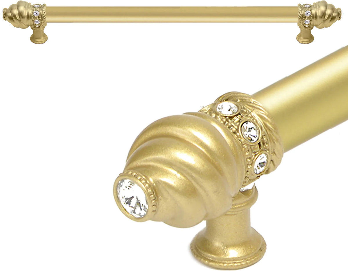 Caché 18'' cc with 5/8'' smooth center long pull with 16 rivoli Swarovski Clear Crystals in Soft Gold 5673-27C