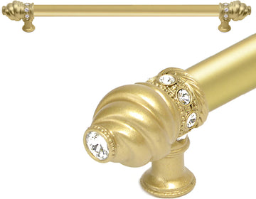 Caché 18'' cc with 5/8'' smooth center long pull with 16 rivoli Swarovski Clear Crystals in Soft Gold 5673-27C