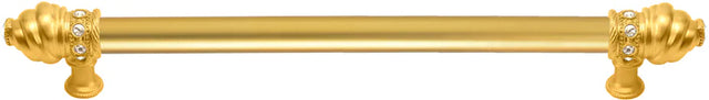 Caché 18'' cc with 5/8'' smooth center long pull with 16 rivoli Swarovski Clear Crystals in Gilded Mercury. 5673-8C