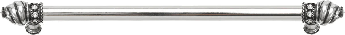 Caché 18'' cc with 5/8'' smooth center long pull with 16 rivoli Swarovski Clear Crystals in Chalice. 5673-9C
