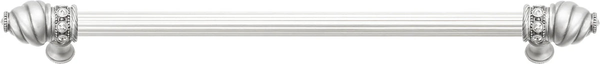 Caché 18'' cc with 5/8'' reeded center long pull with 16 rivoli Swarovski Clear Crystals in Satin 5673R-11C