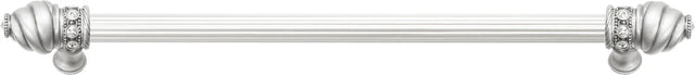 Caché 18'' cc with 5/8'' reeded center long pull with 16 rivoli Swarovski Clear Crystals in Satin 5673R-11C