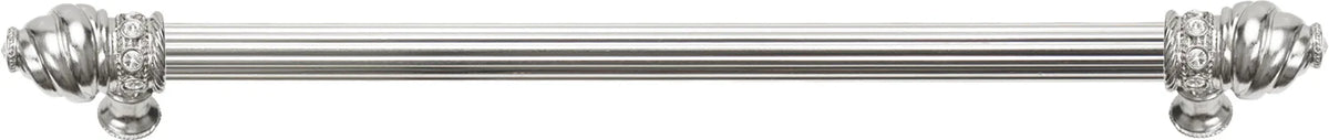 Caché 18'' cc with 5/8'' reeded center long pull with 16 rivoli Swarovski Clear Crystals in Platinum 5673R-24C