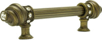 Cache Caché 18'' cc with 5/8'' reeded center long pull with 16 rivoli Swarovski Clear Crystals in Antique Brass. 5673R-3C