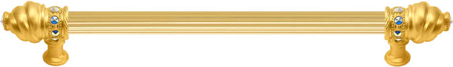 Caché 18'' cc with 5/8'' reeded center long pull with 16 rivoli Swarovski Aurore Boreale Crystals 5673R-8AB