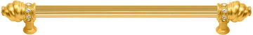 Caché 18'' cc with 5/8'' reeded center long pull with 16 rivoli Swarovski Clear Crystals in Gilded Mercury. 5673R-8C
