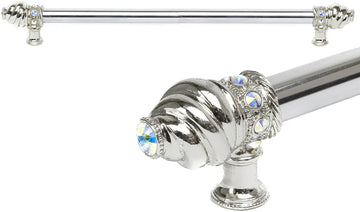 Caché 22'' cc with 5/8'' smooth center long pull with 16 rivoli Swarovski Aurore Boreale Crystals 5674-24AB