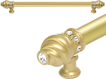 Caché 22'' cc with 5/8'' smooth center long pull with 16 rivoli Swarovski Clear Crystals in Soft Gold 5674-27C