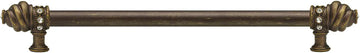 Caché 22'' cc with 5/8'' smooth center long pull with 16 rivoli Swarovski Clear Crystals in Antique Brass. 5674-3C