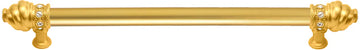 Caché 22'' cc with 5/8'' smooth center long pull with 16 rivoli Swarovski Clear Crystals in Gilded Mercury. 5674-8C