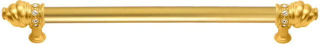 Caché 22'' cc with 5/8'' smooth center long pull with 16 rivoli Swarovski Clear Crystals in Gilded Mercury. 5674-8C