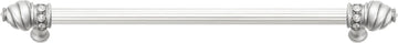 Caché 22'' cc with 5/8'' reeded center long pull with 16 rivoli Swarovski Clear Crystals in Satin 5674R-11C