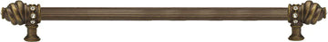 Caché 22'' cc with 5/8'' reeded center long pull with 16 rivoli Swarovski Clear Crystals in Antique Brass. 5674R-3C