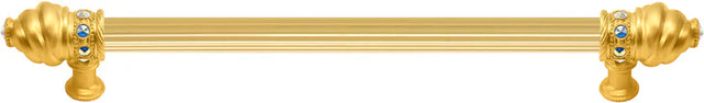 Caché 22'' cc with 5/8'' reeded center long pull with 16 rivoli Swarovski Aurore Boreale Crystals 5674R-8AB