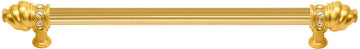 Caché 22'' cc with 5/8'' reeded center long pull with 16 rivoli Swarovski Clear Crystals in Gilded Mercury. 5674R-8C