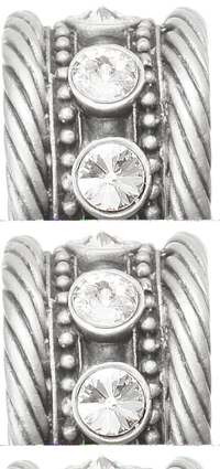 Cache Caché 6'' cc with 5/8'' smooth center long pull & center brace with 16 rivoli Swarovski Clear Crystals in Satin 5675-11C