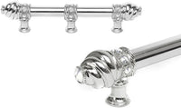 Caché 6'' cc with 5/8'' smooth center long pull & center brace with 16 rivoli Swarovski Clear Crystals in Platinum 5675-24C