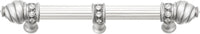 Caché 6'' cc with 5/8'' reeded center long pull & center brace with 16 rivoli Swarovski Clear Crystals in Satin 5675R-11C