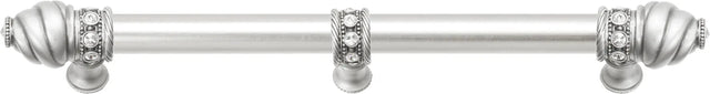 Caché 9'' cc with 5/8'' smooth center long pull & center brace with 16 rivoli Swarovski Clear Crystals in Satin 5676-11C