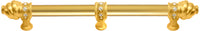 Caché 9'' cc with 5/8'' smooth center long pull & center brace with 16 rivoli Swarovski Clear Crystals in Gilded Mercury. 5676-8C