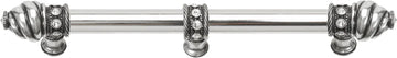 Caché 9'' cc with 5/8'' smooth center long pull & center brace with 16 rivoli Swarovski Clear Crystals in Chalice. 5676-9C