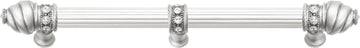 Caché 9'' cc with 5/8'' reeded center long pull & center brace with 16 rivoli Swarovski Clear Crystals in Satin 5676R-11C