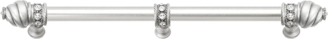 Caché 12'' cc with 5/8'' smooth center long pull & center brace with 16 rivoli Swarovski Clear Crystals in Satin 5677-11C