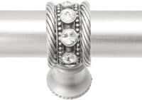 Cache Caché 12'' cc with 5/8'' smooth center long pull & center brace with 16 rivoli Swarovski Clear Crystals in Satin 5677-11C