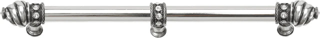 Caché 12'' cc with 5/8'' smooth center long pull & center brace with 16 rivoli Swarovski Clear Crystals in Chalice. 5677-9C