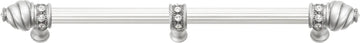 Caché 12'' cc with 5/8'' reeded center long pull & center brace with 16 rivoli Swarovski Clear Crystals in Satin 5677R-11C