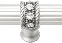Cache Caché 12'' cc with 5/8'' reeded center long pull & center brace with 16 rivoli Swarovski Clear Crystals in Satin 5677R-11C