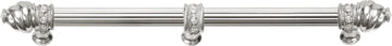 Caché 12'' cc with 5/8'' reeded center long pull & center brace with 16 rivoli Swarovski Clear Crystals in Platinum 5677R-24C