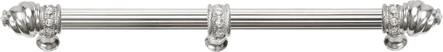 Caché 12'' cc with 5/8'' reeded center long pull & center brace with 16 rivoli Swarovski Clear Crystals in Platinum 5677R-24C