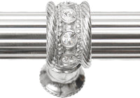 Cache Caché 12'' cc with 5/8'' reeded center long pull & center brace with 16 rivoli Swarovski Clear Crystals in Platinum 5677R-24C