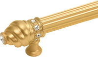 Cache Caché 12'' cc with 5/8'' reeded center long pull & center brace with 16 rivoli Swarovski Clear Crystals in Gilded Mercury. 5677R-8C