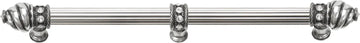 Caché 12'' cc with 5/8'' reeded center long pull & center brace with 16 rivoli Swarovski Clear Crystals in Chalice. 5677R-9C
