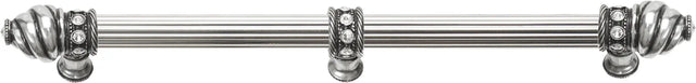Caché 12'' cc with 5/8'' reeded center long pull & center brace with 16 rivoli Swarovski Clear Crystals in Chalice. 5677R-9C