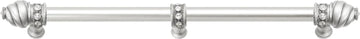 Caché 18'' cc with 5/8'' smooth center long pull & center brace with 16 rivoli Swarovski Clear Crystals in Satin 5678-11C