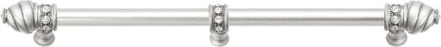 Caché 18'' cc with 5/8'' smooth center long pull & center brace with 16 rivoli Swarovski Clear Crystals in Satin 5678-11C