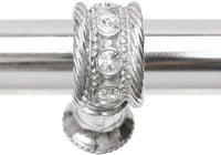 Cache Caché 18'' cc with 5/8'' smooth center long pull & center brace with 16 rivoli Swarovski Clear Crystals in Platinum 5678-24C