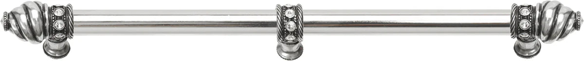 Caché 18'' cc with 5/8'' smooth center long pull & center brace with 16 rivoli Swarovski Clear Crystals in Chalice. 5678-9C