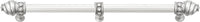 Caché 18'' cc with 5/8'' reeded center long pull & center brace with 16 rivoli Swarovski Clear Crystals in Satin 5678R-11C